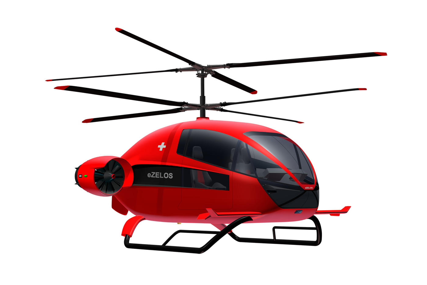 UASystems eZELOS S4 Twin-Hybrid hybrid-electric passenger helicopter concept design UASystems eZELOS S4 Twin-Hybrid hybrid-electric passenger helicopter concept design